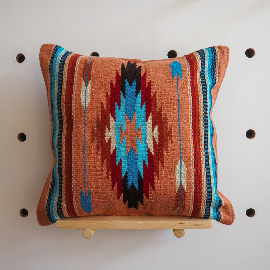 Handwoven Cotton Azteca Pillow Cover - orange