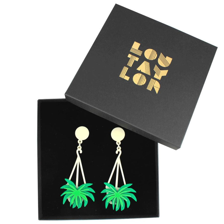 Spider Plant Earrings by Lou Taylor
