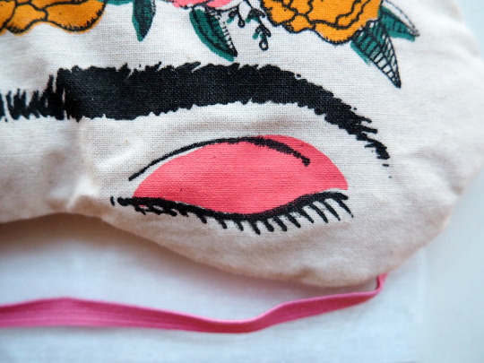 Sleeping Frida Eye Mask, Handmade Sleep Mask, Eye Pillow, Frida Kahlo Gift
