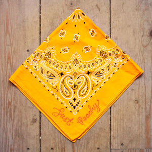 Chain Stitched Bandanas - yellow “just peachy”