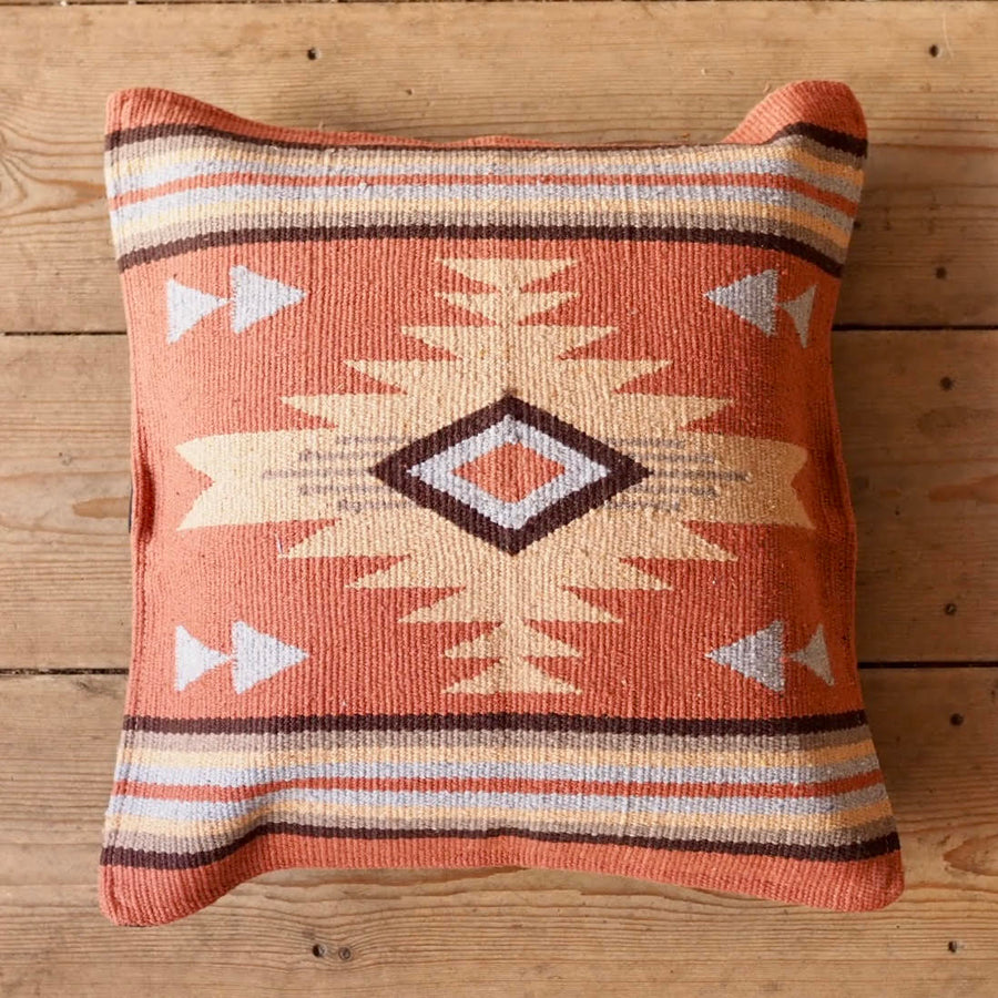 Zapotec Style Woven Cushion Cover - Terracotta