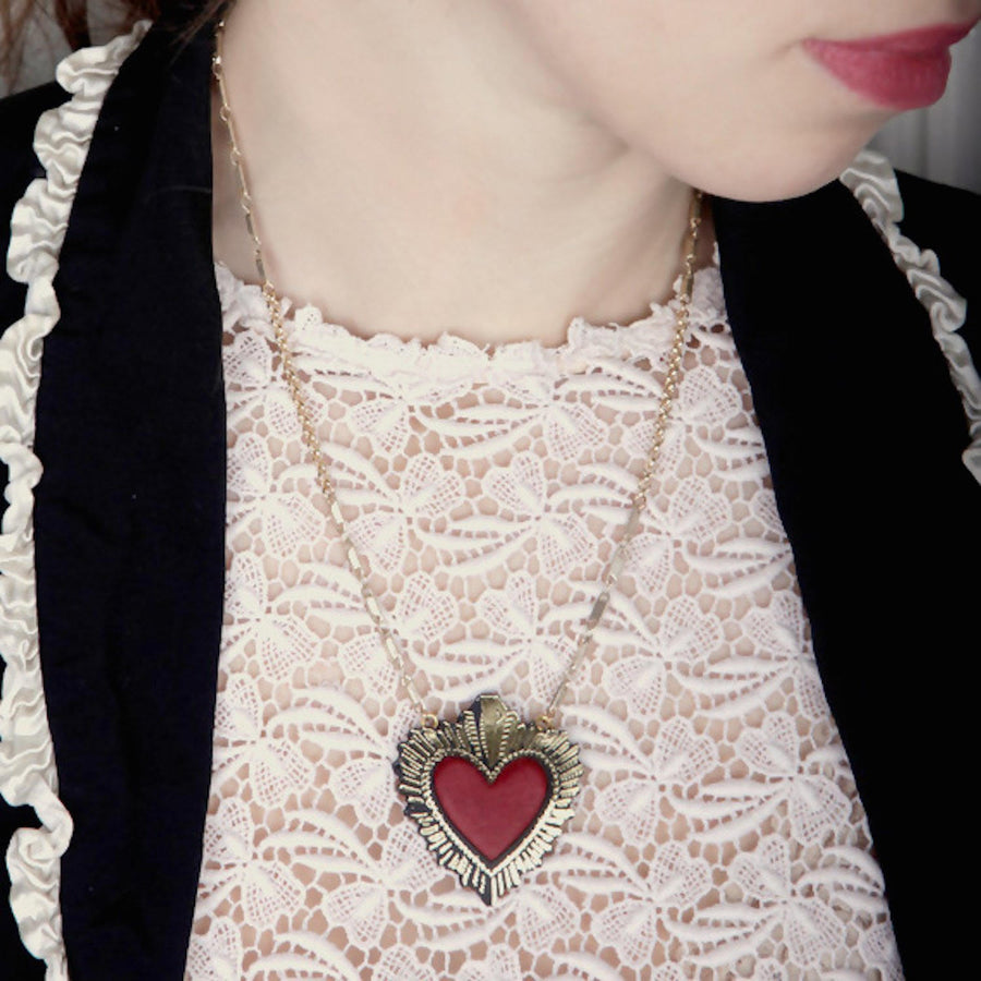 Sacred Heart Necklace by Rosita Bonita